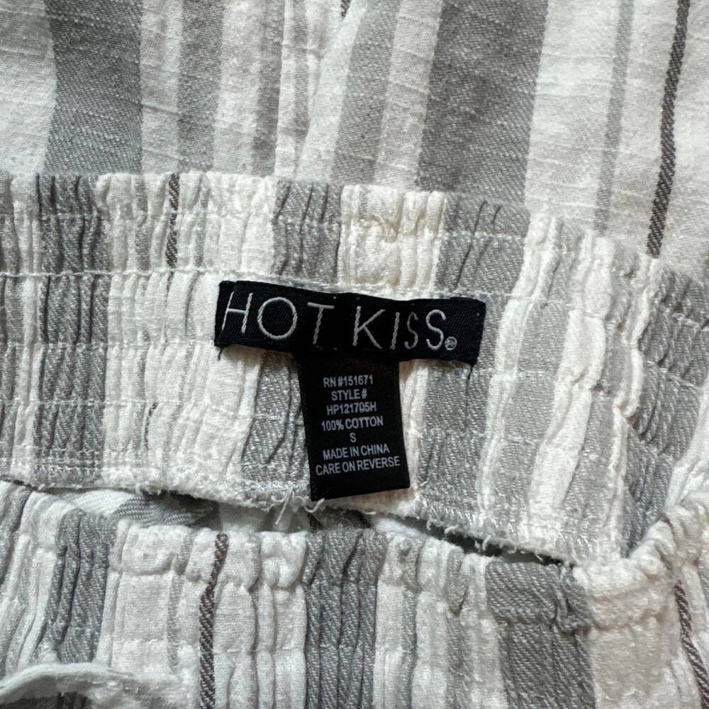 Hot kiss white and grey striped wide-leg pants - Picture 3 of 7